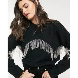 & Other Stories Diamanté Fringe Sweater
